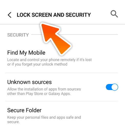 Open security settings to install Mostbet android apk.