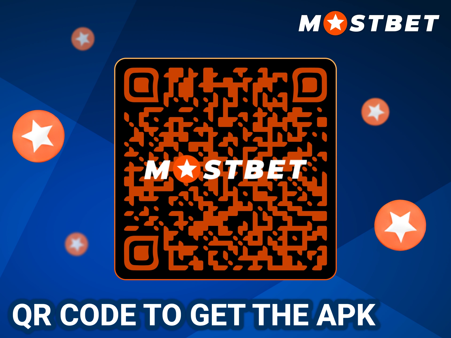 Get Mostbet app by scanning this QR code.