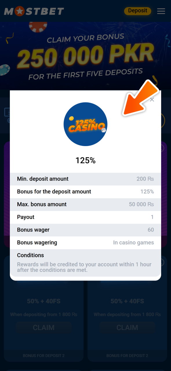 Read bonus terms to claim Mostbet bonus fully.