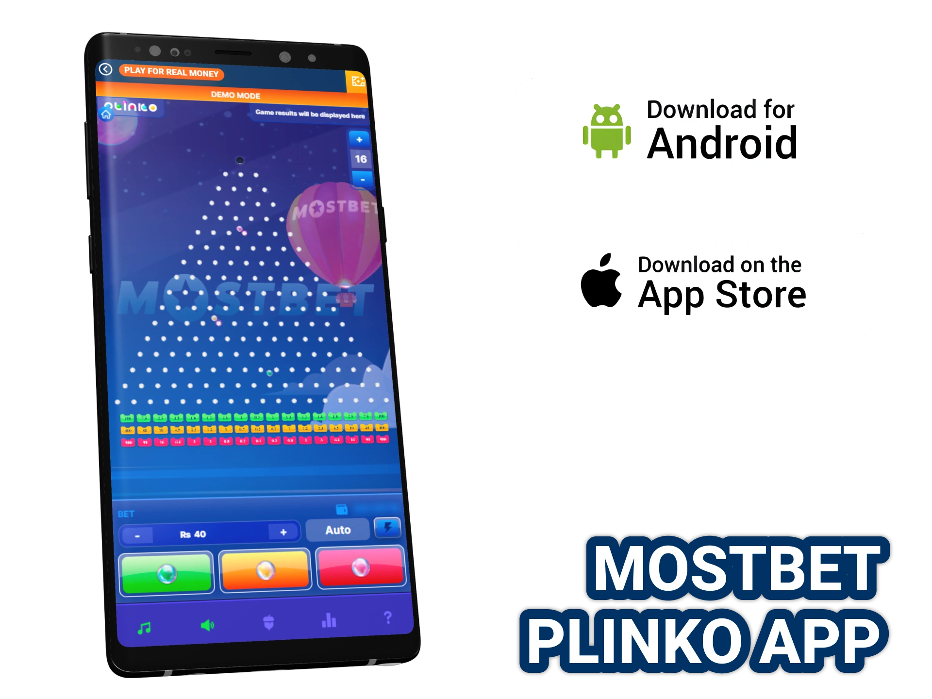 Get Mostbet app and play Plinko games anytime anywhere.