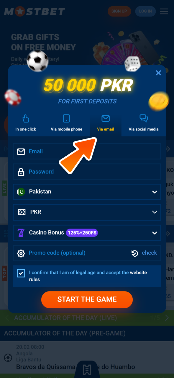 Create account to start playing Plinko games at Mostbet.